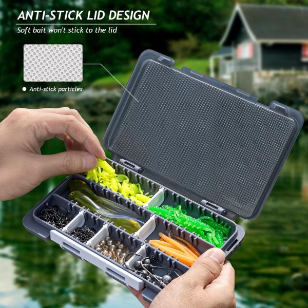 QualyQualy Fishing Tackle Box, Small Tackle Box Organizer with Removeable Diveders, 2 in 1 Small Fishing Tackle Box Organizer, Plastic Storage Box, Yellow, 2 Pack - Image 6