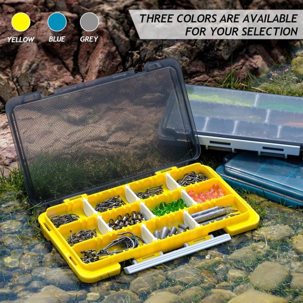QualyQualy Fishing Tackle Box, Small Tackle Box Organizer with Removeable Diveders, 2 in 1 Small Fishing Tackle Box Organizer, Plastic Storage Box, Yellow, 2 Pack - Image 8