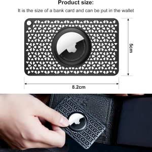 [Ultra Thin] for Airtag Wallet Holder 2 Pack, Airtag Holder, 0.1 inch Thickness, Airtag Wallet Case Slim Thin Card Case for Purse, Handbag, Backpack Wallet, Clutch (Black)
