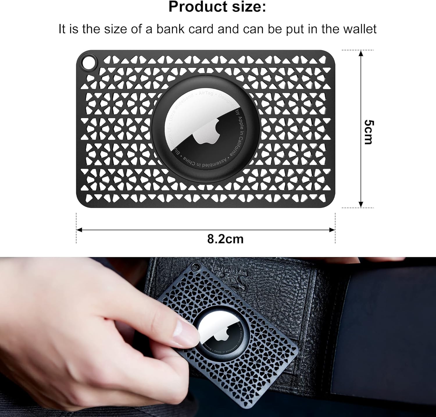 [Ultra Thin] for Airtag Wallet Holder 2 Pack, Airtag Holder, 0.1 inch Thickness, Airtag Wallet Case Slim Thin Card Case for Purse, Handbag, Backpack Wallet, Clutch (Black)